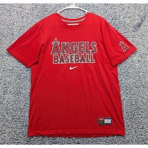 Nike Los Angeles Angels Baseball Shirt Mens LG On Field Apparel Graphic Logo Red